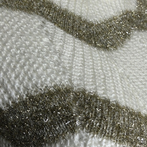 Planet Gold off white, gold knit sweater NWT large - Picture 8 of 9